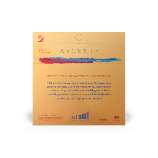 Ascenté Violin String Set, 4/4 Scale, Medium Tension